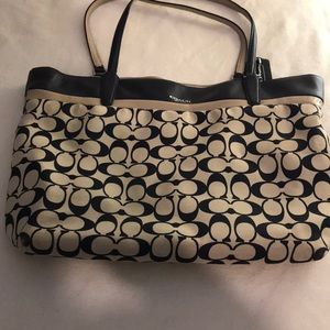 Coach Navy/Tan Purse
